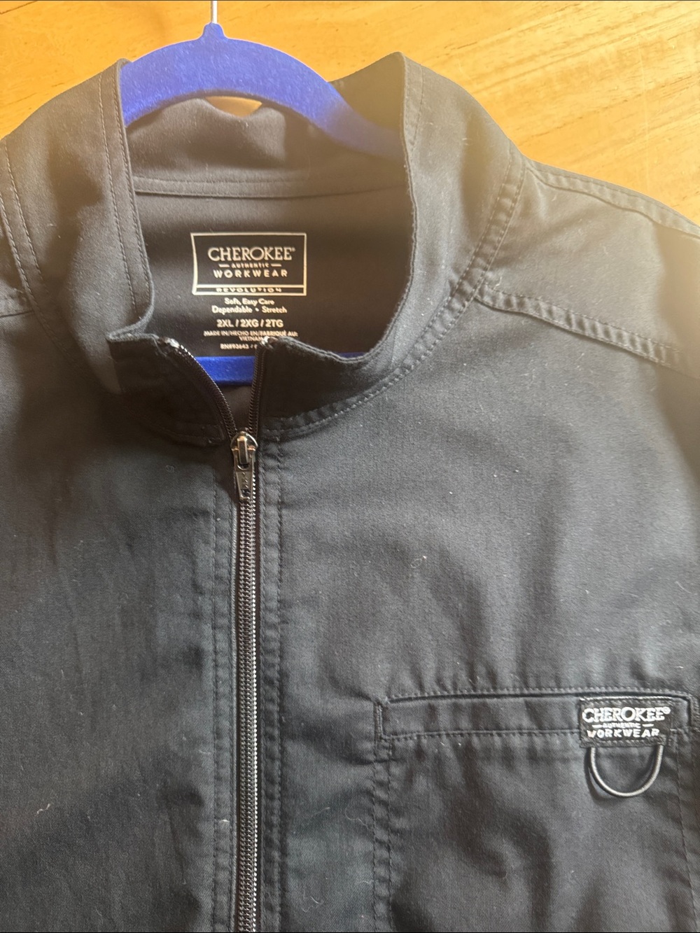 Cherokee Black Lightweight Full-Zip Work Jacket